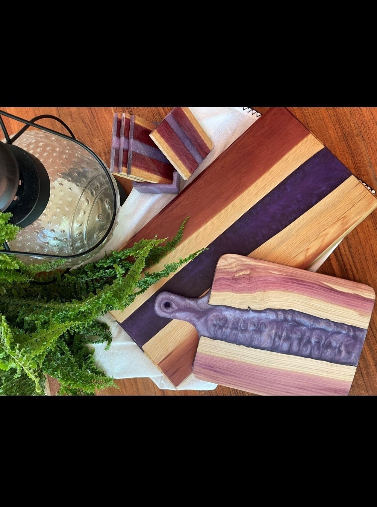 Red Cedar Epoxied Charcuterie Board Set