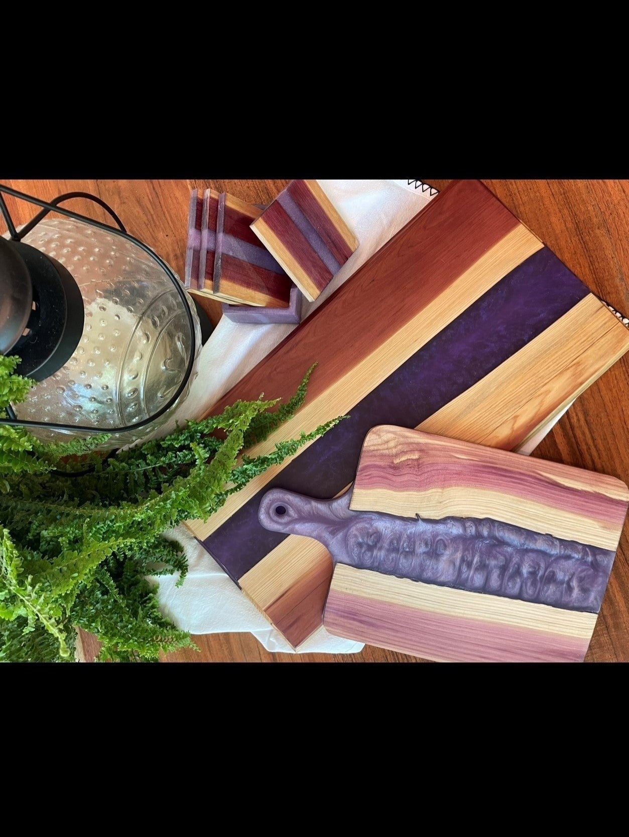 Red Cedar Epoxied Charcuterie Board Set